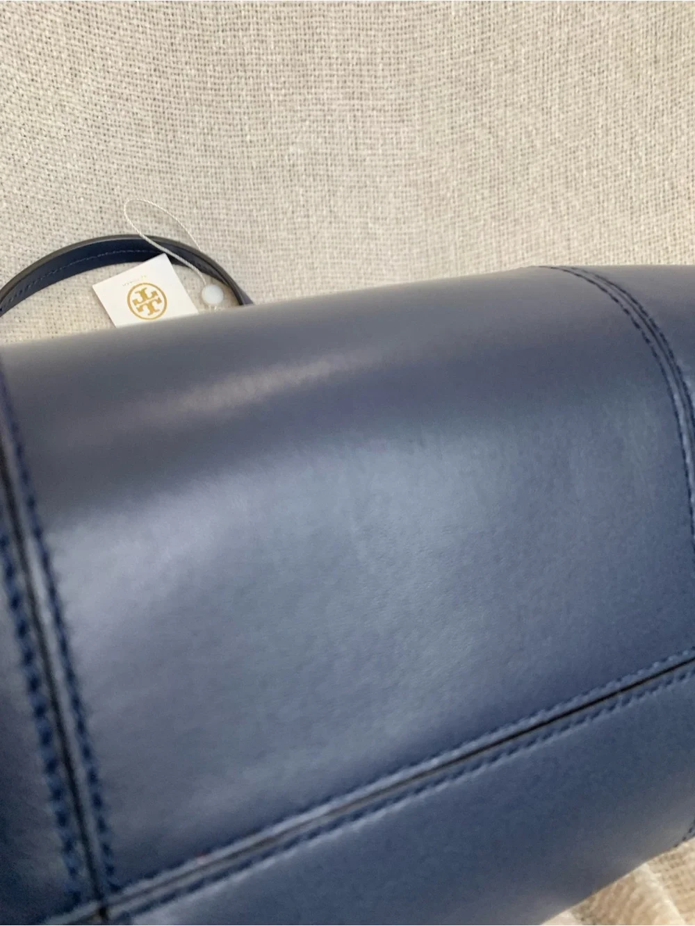 Tory Burch Block T Navy/Red Leather Satchel/Long Crossbody/Shoulder Strap